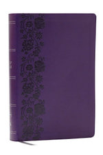 NKJV Giant Print End-of-Verse Reference Bible, Purple Leathersoft, Red Letter, Comfort Print