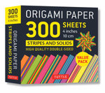Origami Paper 300 Sheets Stripes and Solids 4 (10 Cm)