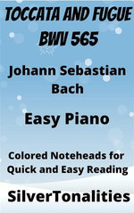 Toccata and Fugue BWV 565 Piano Sheet Music with Colored Notation