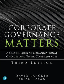 Corporate Governance Matters Corporate Governance Matters