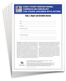 Early Start Denver Model Curriculum Checklist for Young Children with Autism, Set of 15 Checklists, Each a 16-Page Two-Color Booklet