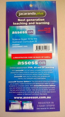 AssessON Science Quest 10 Australian Curriculum Edition 2E (Registration Card)