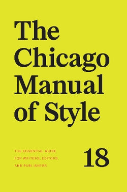 The Chicago Manual of Style, 18th Edition