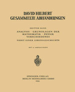 Dritter Band: Analysis · Grundlagen der Mathematik · Physik Verschiedenes