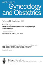 Verhandlungen der Schweizerischen Gesellschaft Für Gynäkologie und Geburtshilfe