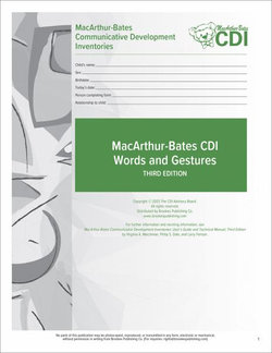 MacArthur-Bates Communicative Development Inventories (CDI) Words and Gestures