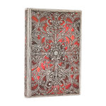 2026 Garnet (Silver Filigree Collection) Mini 12-month Horizontal Softcover Flexi Dayplanner 2026 (Elastic Band Closure)
