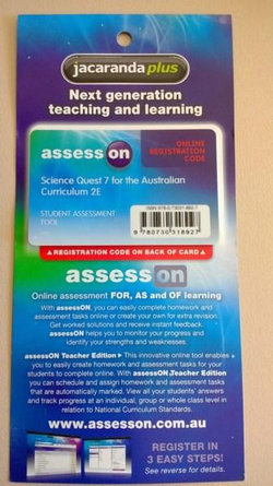 AssessON Science Quest 7 Australian Curriculum Edition 2E (Registration Card)