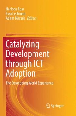 Catalyzing Development Through Ict Adoption Catalyzing Development Through Ict Adoption