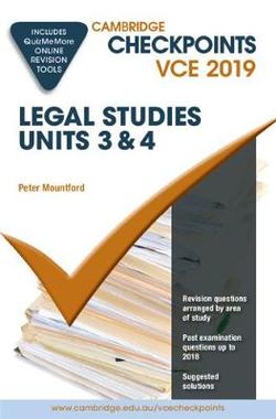 Cambridge Checkpoints VCE Legal Studies Units 3 and 4 2019 and QuizMeMore