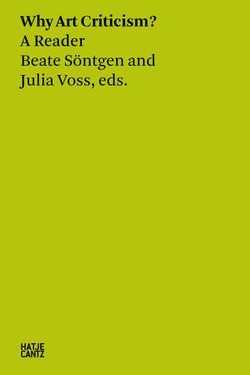 Beate Soentgen & Julia Voss: Why Art Criticism? A Reader