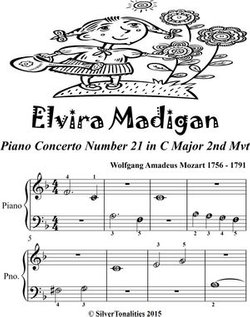 Elvira Madigan Beginner Piano Sheet Music Tadpole Edition