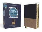 NIV Study Bible, Fully Revised Edition, Leathersoft, Navy/Tan, Red Letter, Thumb Indexed, Comfort Print