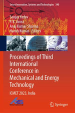 Proceedings of Third International Conference in Mechanical and Energy Technology Proceedings of Third International Conference in Mechanical and Energy Technology