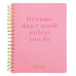 Dreams Don't Work - 2021 Spiral Faux Leather Planner (Diary)