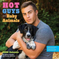 Hot Guys and Baby Animals 2020 Square Wall Calendar