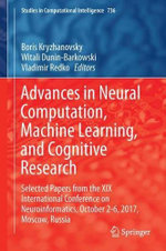 Advances in Neural Computation, Machine Learning, and Cognitive Research