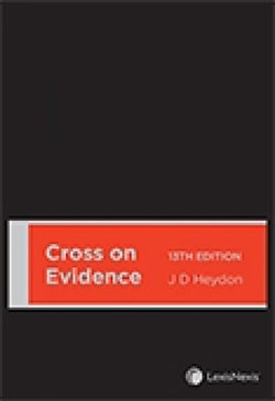 Cross on Evidence, 13th edition (Hardback)