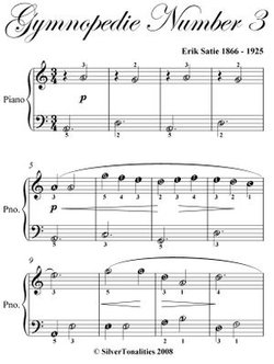 Gymnopedie Number 3 Easiest Piano Sheet Music