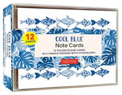 Cool Blue Note Cards - 12 Cards