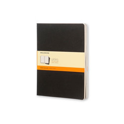 Moleskine Ruled Cahier Xl - Black Cover (3 Set)