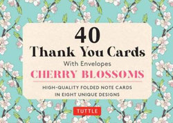Cherry Blossoms, 40 Thank You Cards with Envelopes