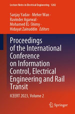 Proceedings of the International Conference on Information Control, Electrical Engineering and Rail Transit Proceedings of the International Conference on Information Control, Electrical Engineering and Rail Transit