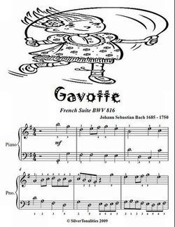 Gavotte French Suite BWV 816 Easy Piano Sheet Music