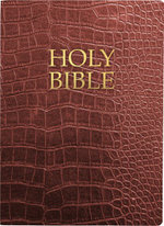 KJVER Holy Bible, Large Print, Walnut Alligator Bonded Leather, Thumb Index KJVER Holy Bible, Large Print, Walnut Alligator Bonded Leather, Thumb Index