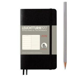 Leuchtturm1917 Weekly Planner and Notebook 2019, Pocket (A6), Softcover, Black