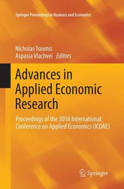 Advances in Applied Economic Research Advances in Applied Economic Research
