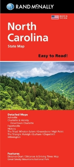 Rand McNally Easy to Read: North Carolina State Folded Map Rand McNally Easy to Read: North Carolina State Folded Map