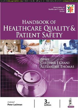 Handbook of Healthcare Quality and Patient Safety