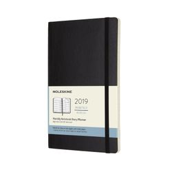 Moleskine 2019 Monthly Diary Planner Black Soft Cover
