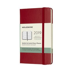 Moleskine 2019 Weekly Pocket Horizontal Planner Red Scarlet Hardcover