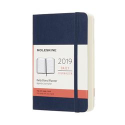 Moleskine 2019 Daily Diary Pocket Planner Blue Sapphire Soft Cover