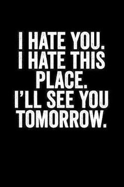 I Hate You I Hate This Place I'll See You Tomorrow