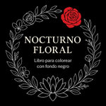 Nocturno Floral - Libro para colorear con fondo negro