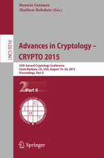 Advances in Cryptology -- CRYPTO 2015