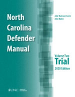 North Carolina Defender Manual North Carolina Defender Manual