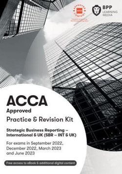 ACCA Strategic Business Reporting ACCA Strategic Business Reporting