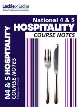 National 4/5 Hospitality Course Notes