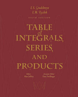 Table of Integrals, Series and Products