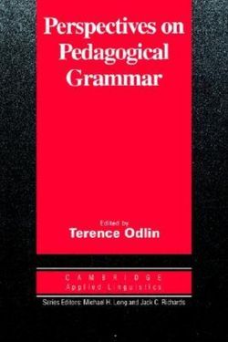 Perspectives on Pedagogical Grammar