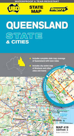 UBD Gregorys Queensland State and Cities Map 419 5th