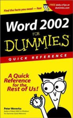 Word 2002 for Dummies  Quick Reference