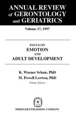 Annual Review of Gerontology and Geriatrics v. 17; Focus on Emotion and Adult Development