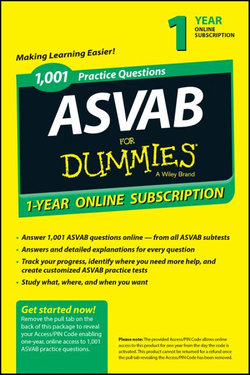 1,001 ASVAB Practice Questions for Dummies Access Code Card (1-Year Online Subscription)