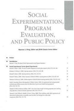 Social Experimentation, Program Evaluation, and Public Policy