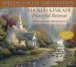 Thomas Kinkade Special Collector's Edition with Scripture 2018 Deluxe Wall Calendar